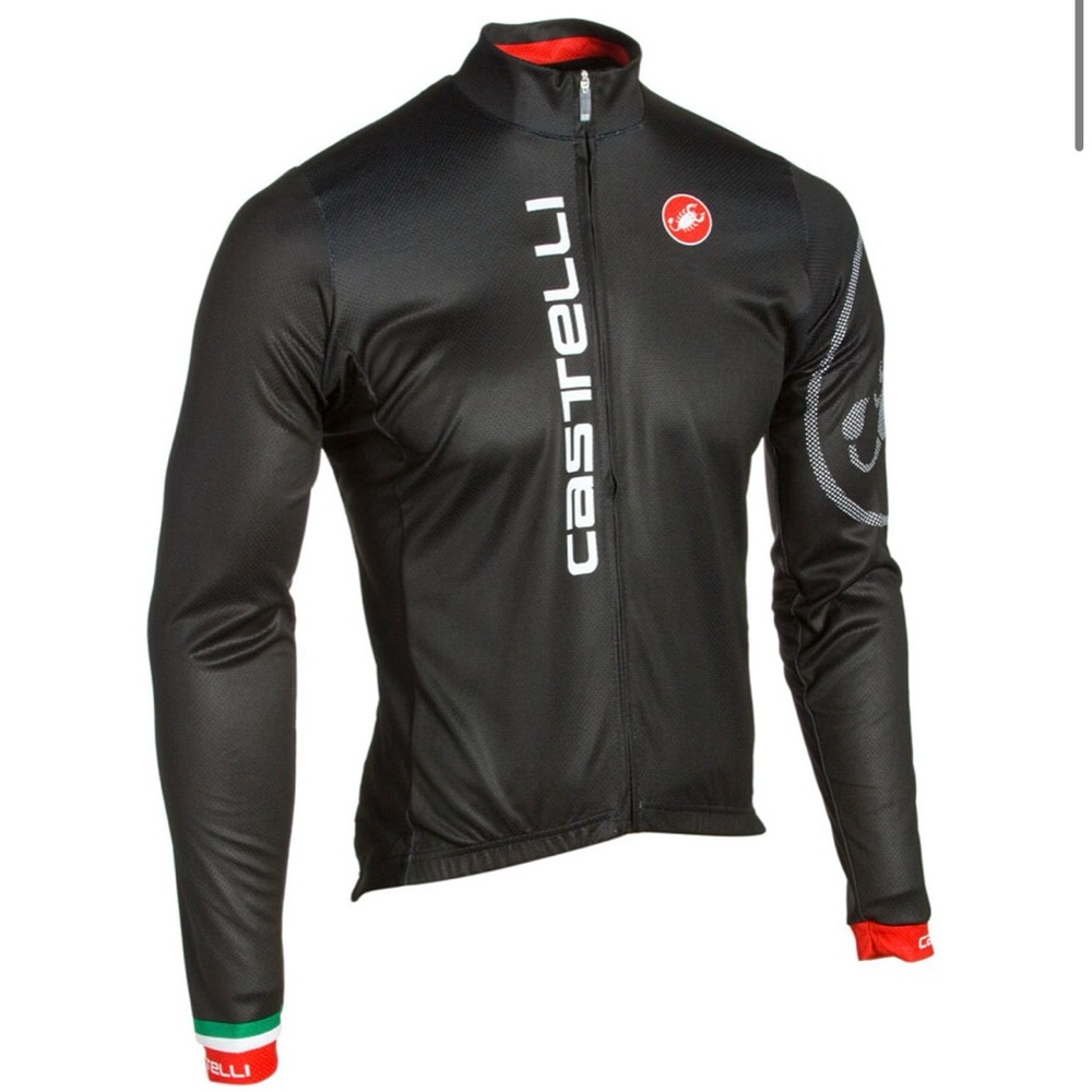 Castelli Men's Black Cycling Jacket with Red Accents